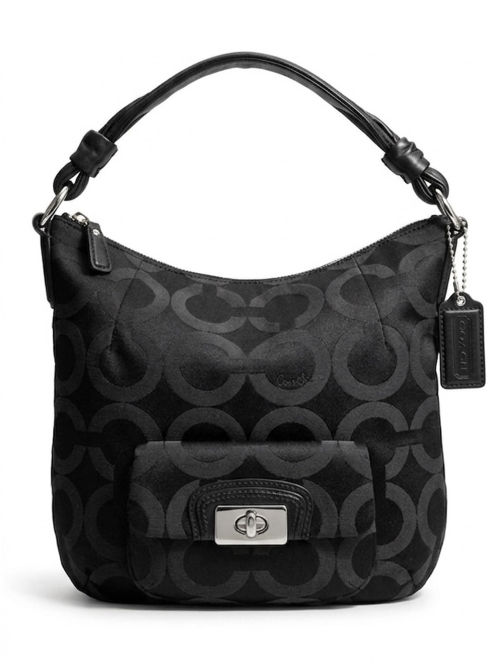 Coach Black Signature Jacquard Shoulder Bag *READ*
